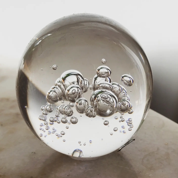 Konst Glashyttan Urshult Clear Glass Paperweight